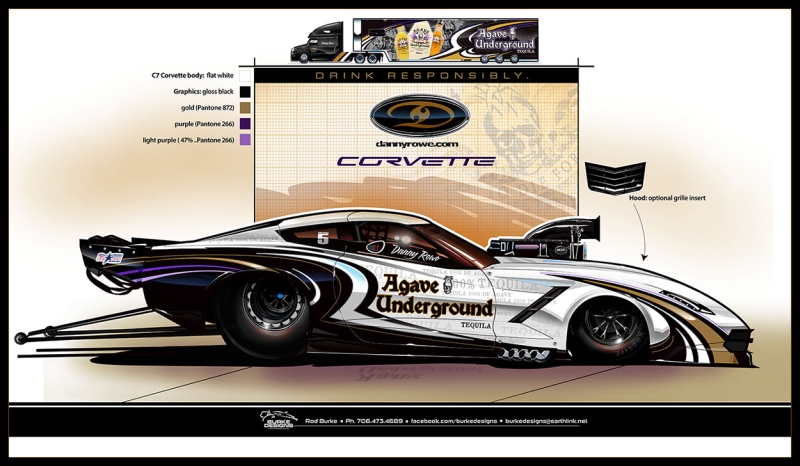 Danny Rowe unveils new Agave Underground Tequila C7 Corvette Pro Mod