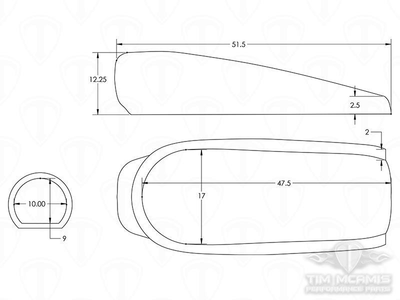 Hood Scoop Dimensions