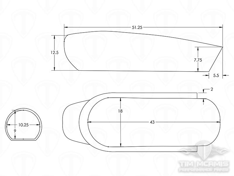 Hood Scoop Dimensions
