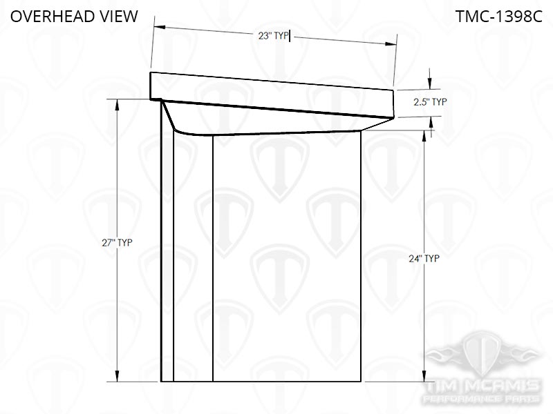 Carbon Fiber Trunk Filler Top Dimension