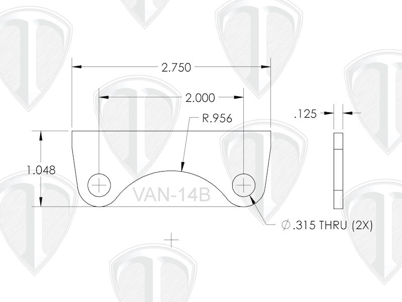 MW Sway Bar Tab Dimensions