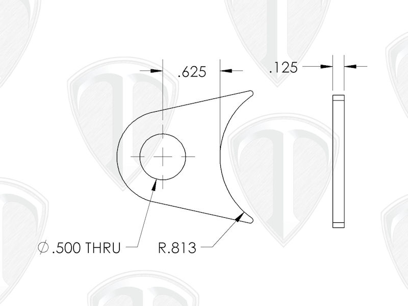 Lower Control Arm Tab Dims