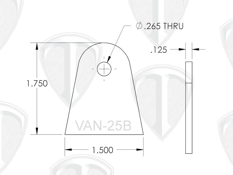 1/4" Hole Tab Dimensions