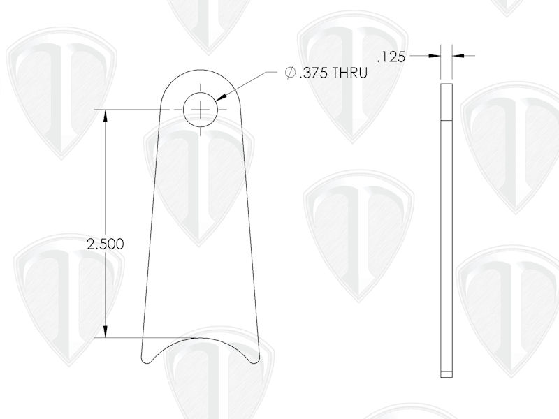 Hand Brake Pedal Shaft Tab Dimensions