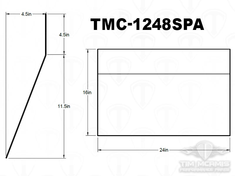Angled Carbon Fiber Spill Plate Dimensions